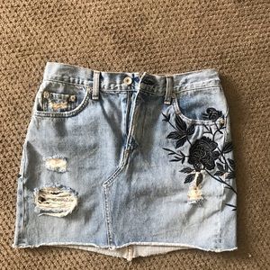 High waist mini skirt